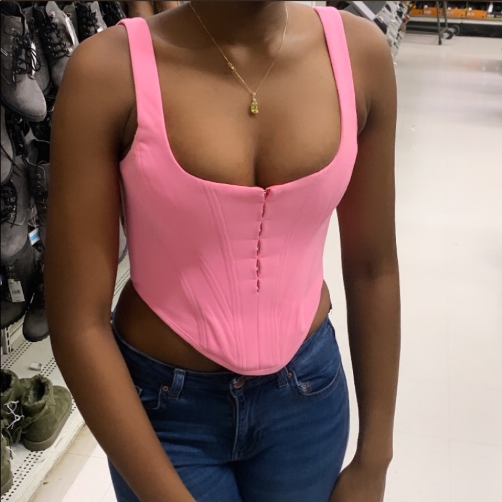 Pepto Pink Boned Corset